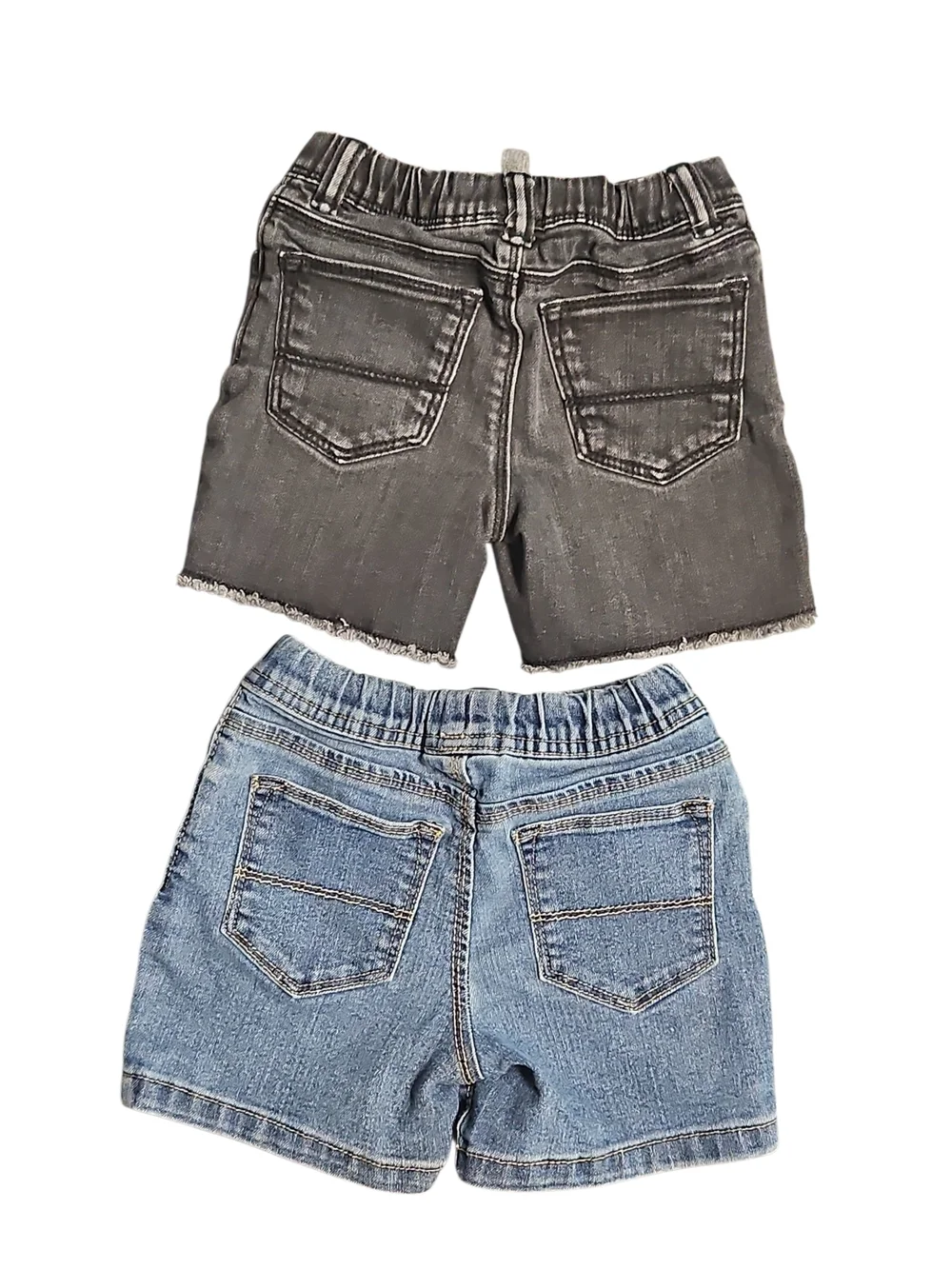 Carter's Two-Pack Denim Drawstring Shorts - Gray & Light Blue Size 24 Months